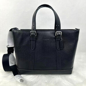 Coach Men's Warner Tote Bag Crossbody In Leather/Silver/Black CW213 NWT